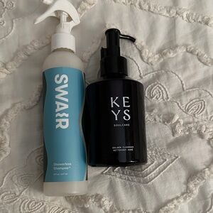 SWAIR Showerless Shampoo and KEYS Soulcare Cleanser Duo